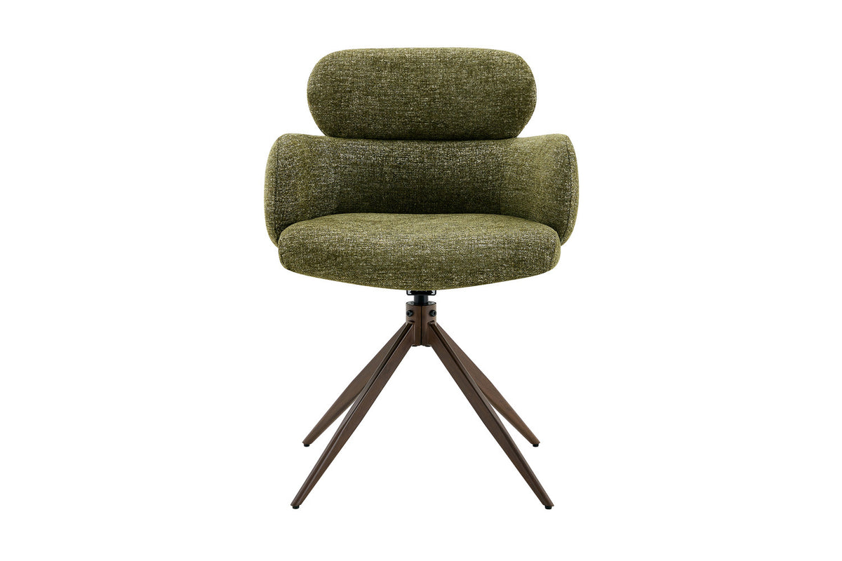 Chaise Roxane noyer Pivotant Tissu Ote Focus-353 Vert - vue 4