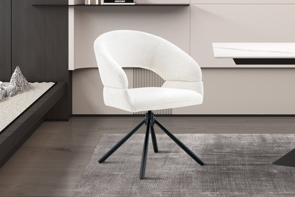Chaise Amber Pivotant Tissu Miracle MTT1018-1 Blanc - vue 3