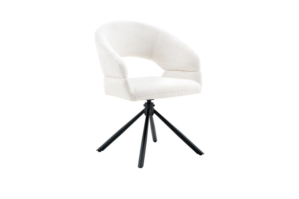 Chaise Amber Pivotant Tissu Miracle MTT1018-1 Blanc - vue 5