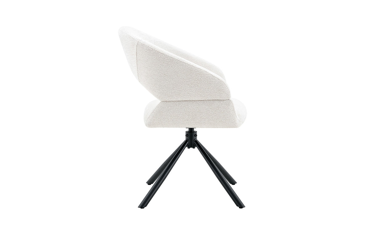 Chaise Amber Pivotant Tissu Miracle MTT1018-1 Blanc - vue 6