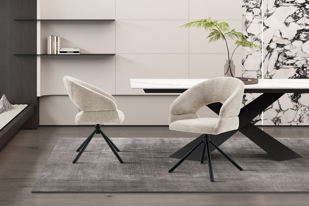 Chaise Amber Pivotant Tissu Miracle MTT1018-5 Beige - vue 2