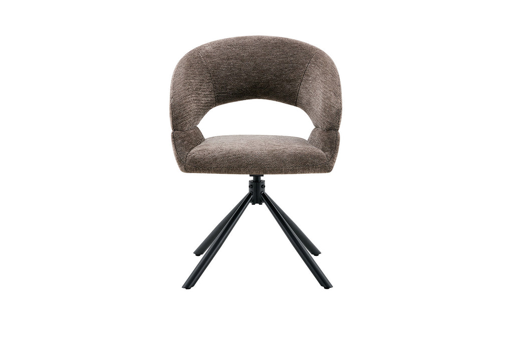Chaise Amber Pivotant Tissu Miracle MTT1018-8 Poivre - vue 4