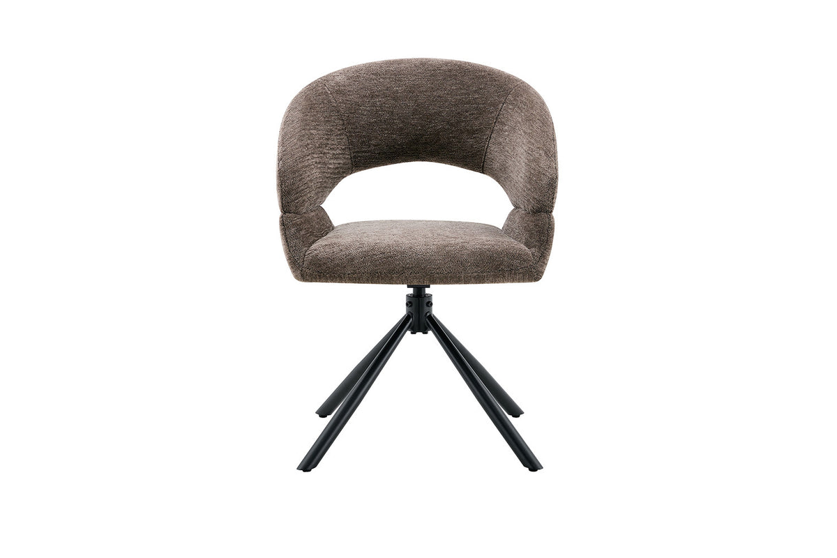 Chaise Amber Pivotant Tissu Miracle MTT1018-8 Poivre - vue 4