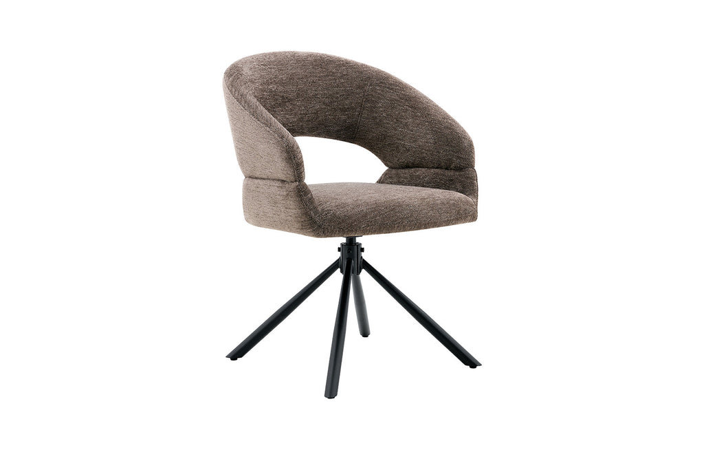 Chaise Amber Pivotant Tissu Miracle MTT1018-8 Poivre - vue 5