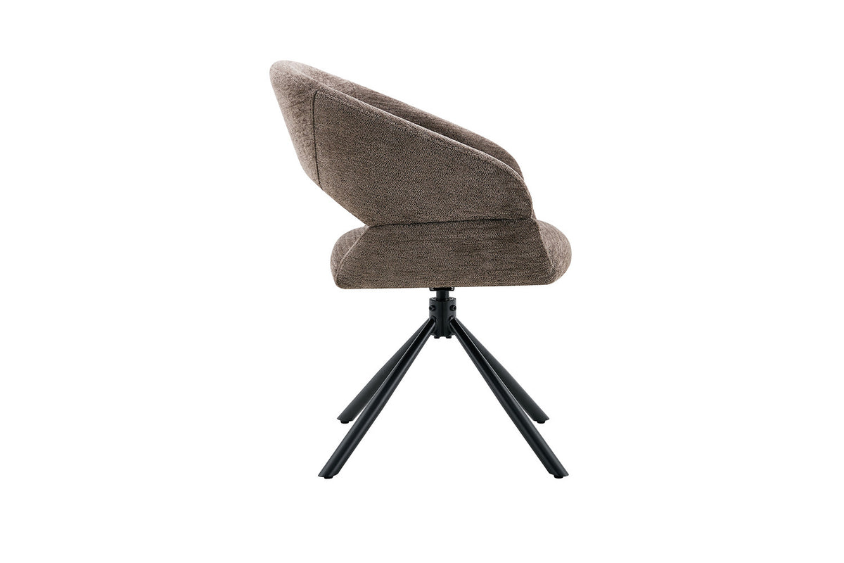 Chaise Amber Pivotant Tissu Miracle MTT1018-8 Poivre - vue 6