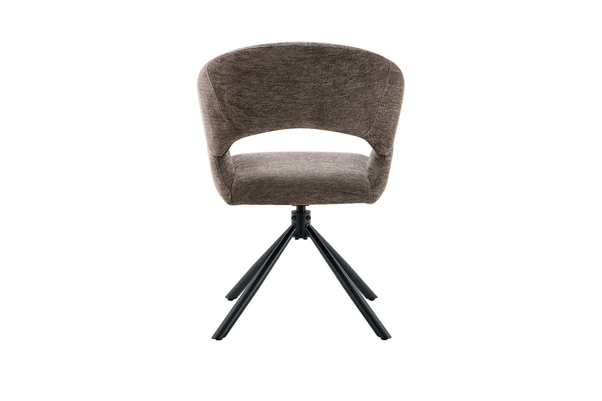 Chaise Amber Pivotant Tissu Miracle MTT1018-8 Poivre - vue 7