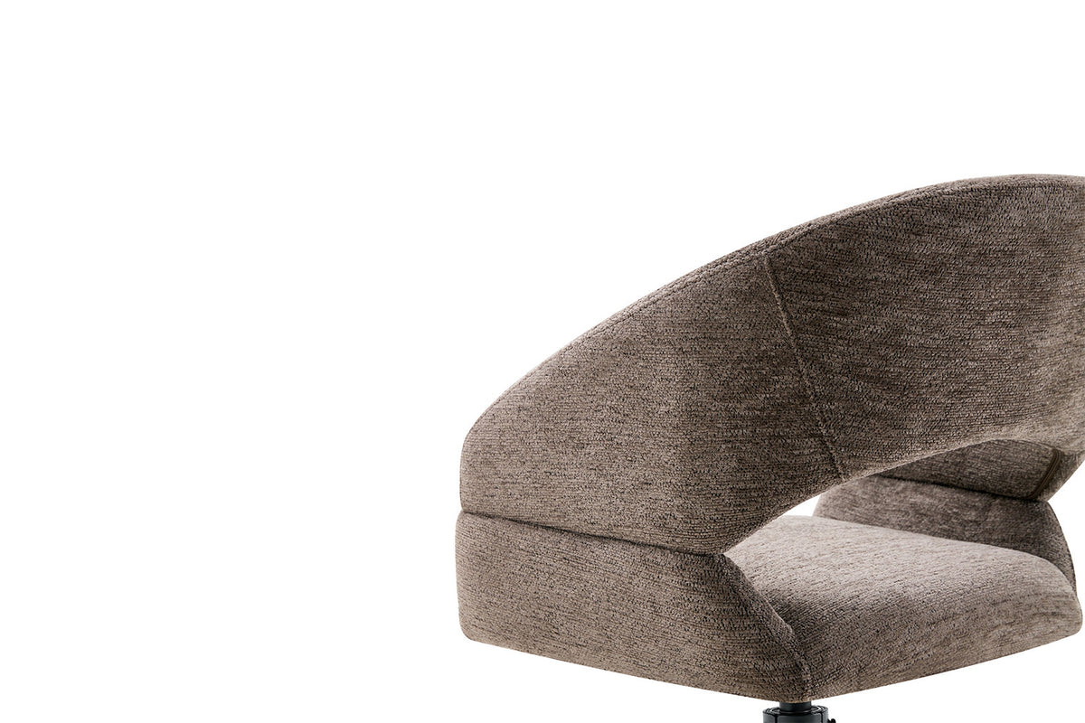 Chaise Amber Pivotant Tissu Miracle MTT1018-8 Poivre - vue 8