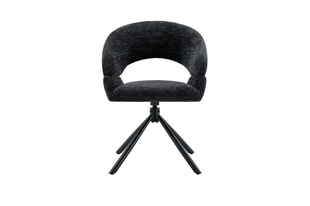 Chaise Amber Pivotant Tissu Miracle MTT1018-27 Noir - vue 4