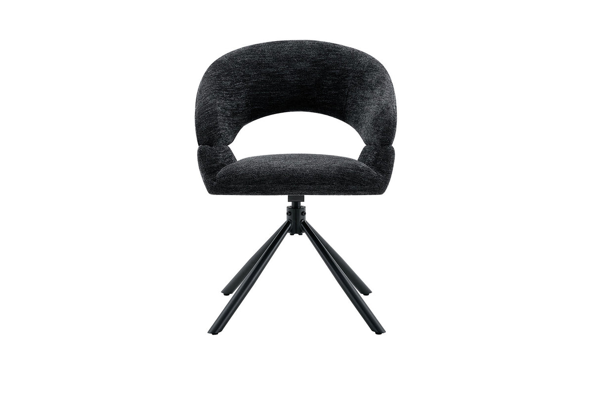 Chaise Amber Pivotant Tissu Miracle MTT1018-27 Noir - vue 4