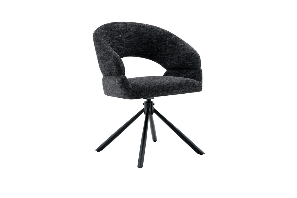 Chaise Amber Pivotant Tissu Miracle MTT1018-27 Noir - vue 5
