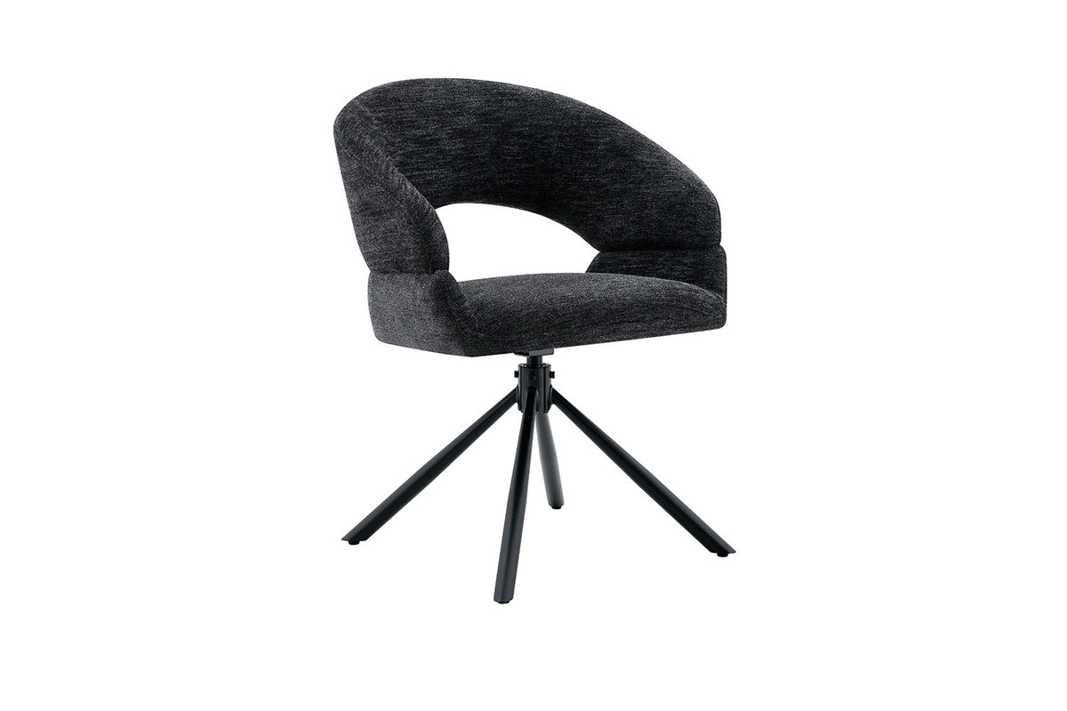 Chaise Amber Pivotant Tissu Miracle MTT1018-27 Noir - vue 5