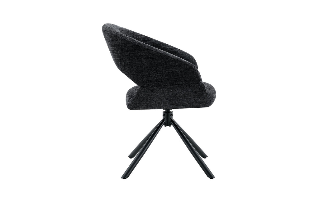 Chaise Amber Pivotant Tissu Miracle MTT1018-27 Noir - vue 6