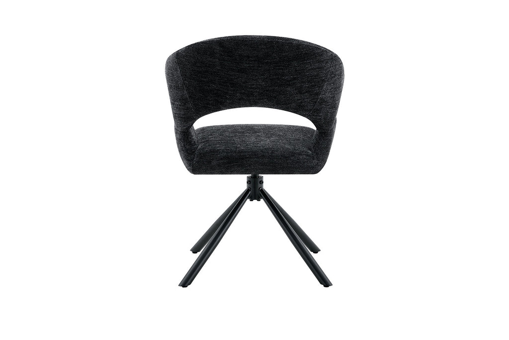 Chaise Amber Pivotant Tissu Miracle MTT1018-27 Noir - vue 7