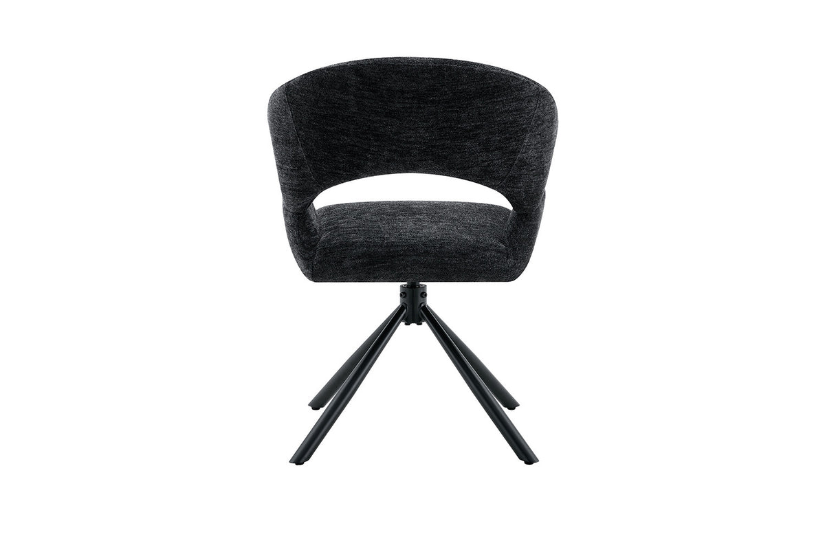 Chaise Amber Pivotant Tissu Miracle MTT1018-27 Noir - vue 7