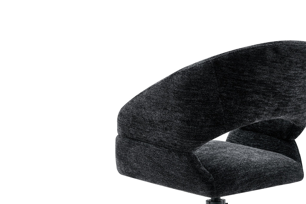 Chaise Amber Pivotant Tissu Miracle MTT1018-27 Noir - vue 8