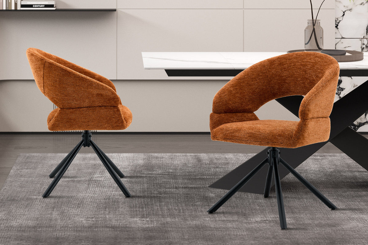Chaise Amber Pivotant Tissu Miracle MTT1018-15 Orange