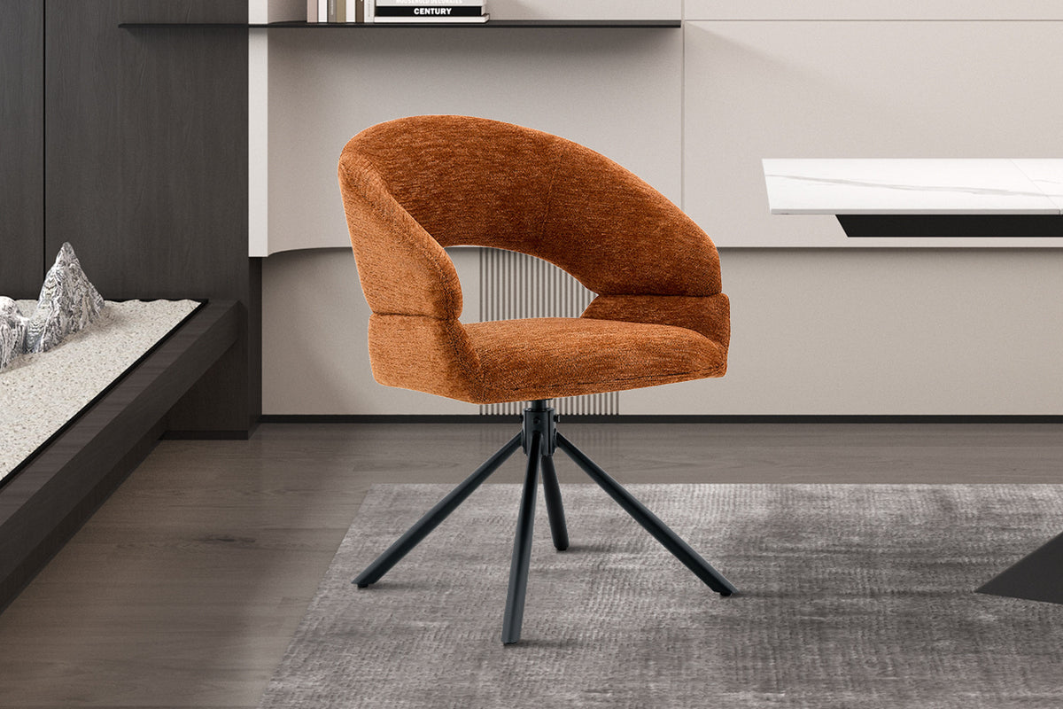 Chaise Amber Pivotant Tissu Miracle MTT1018-15 Orange - vue 3