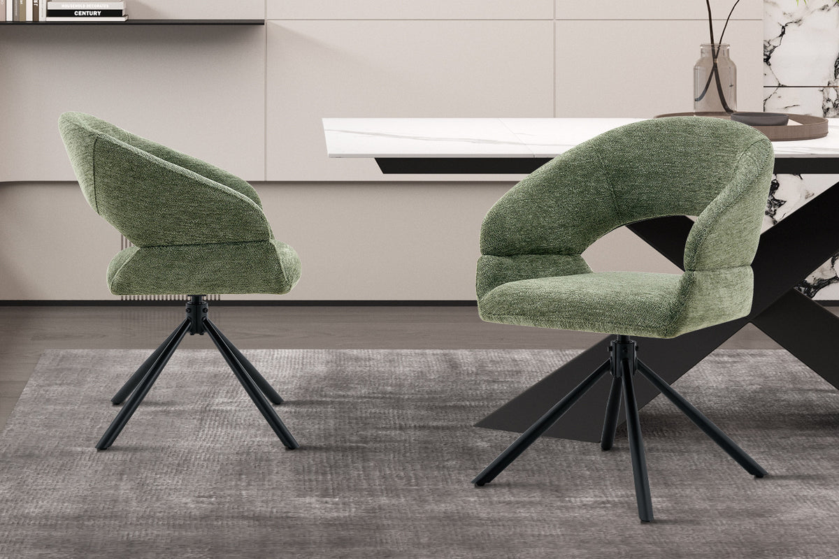 Chaise Amber Pivotant Tissu Miracle MTT1018-10 Vert
