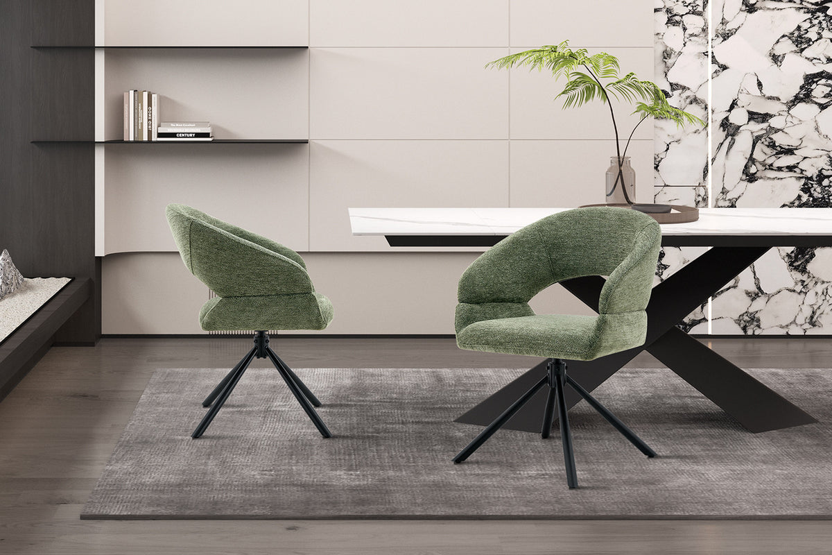 Chaise Amber Pivotant Tissu Miracle MTT1018-10 Vert - vue 2