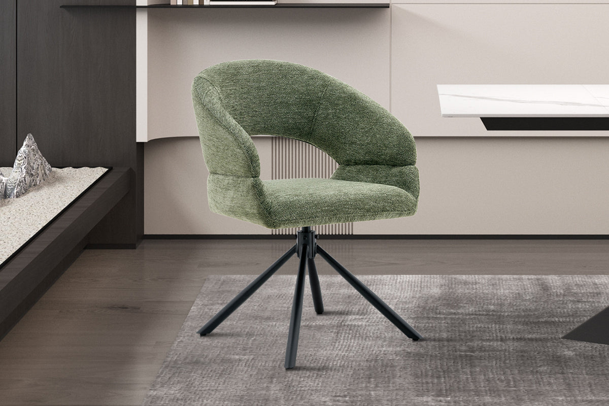 Chaise Amber Pivotant Tissu Miracle MTT1018-10 Vert - vue 3