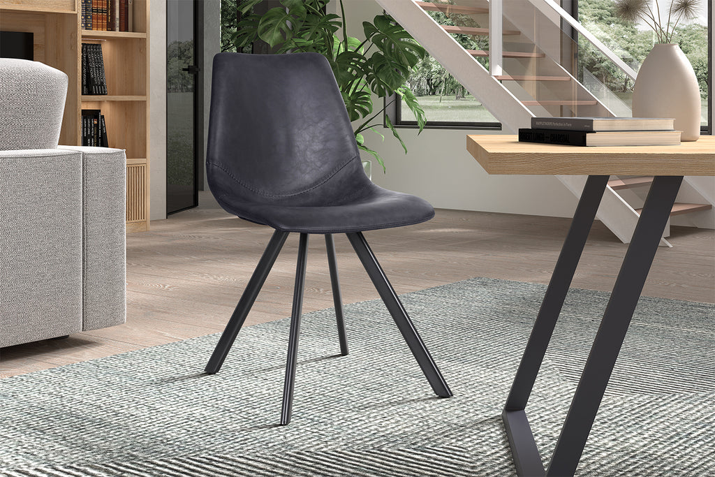 Chaise Emma similicuir Noir