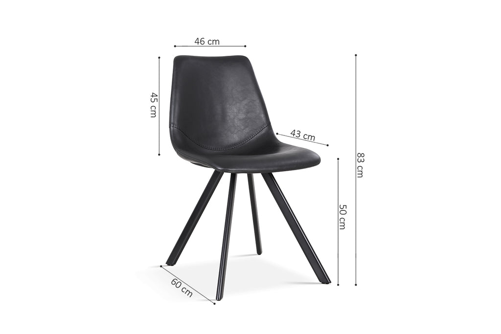 Chaise Emma similicuir Noir