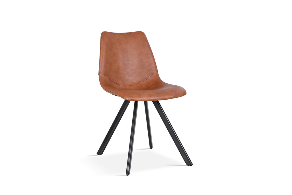 Chaise Emma similicuir Cognac