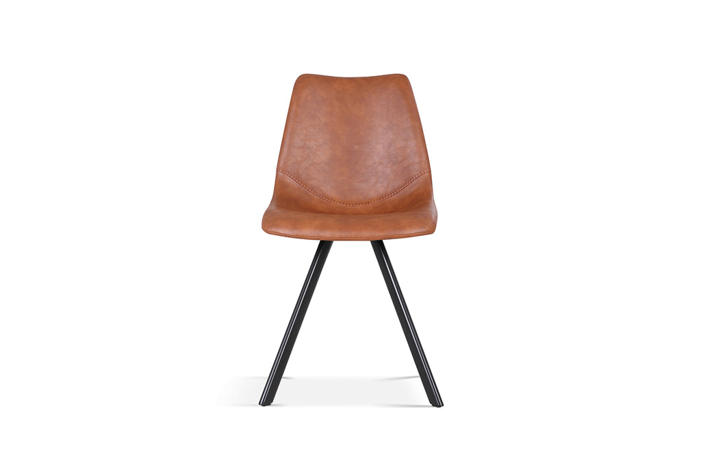 Chaise Emma similicuir Cognac