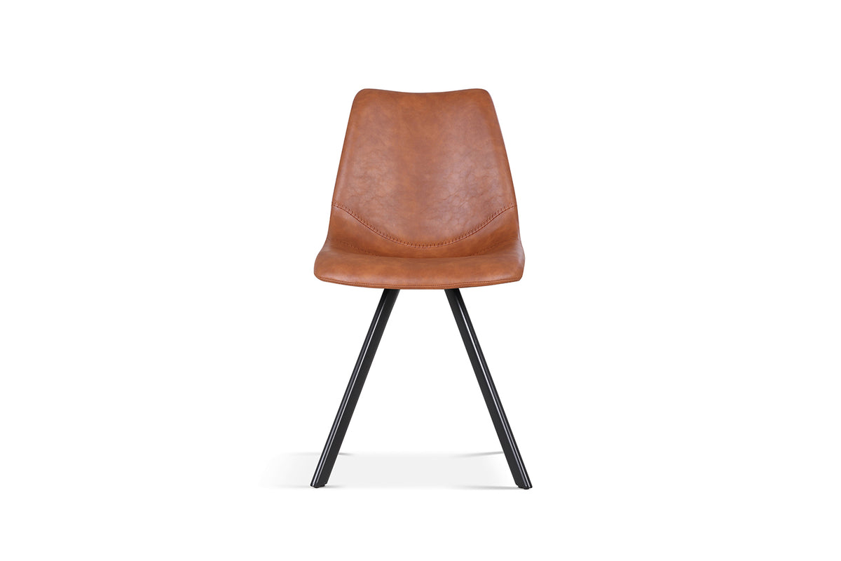 Chaise Emma similicuir Cognac