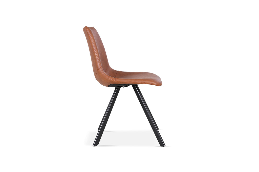 Chaise Emma similicuir Cognac
