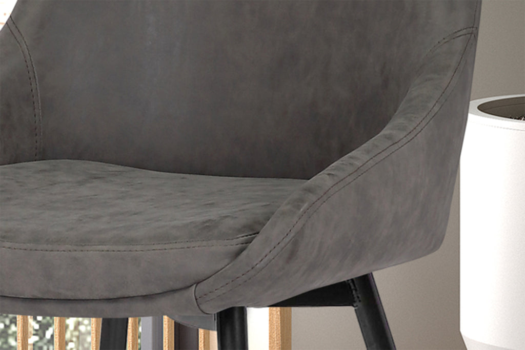 Chaise Mirano similicuir Gris clair