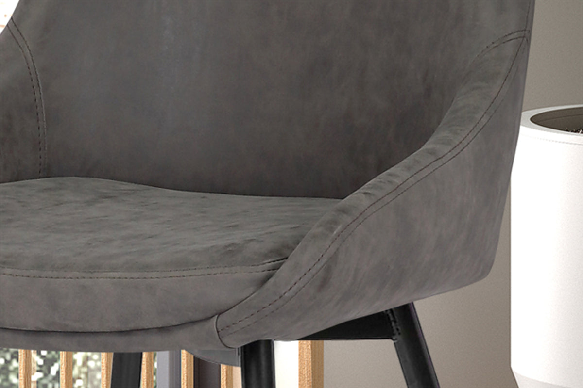 Chaise Mirano similicuir Gris clair