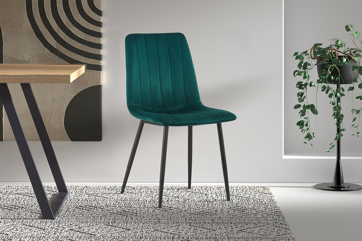 Chaise Willis Velours Vert