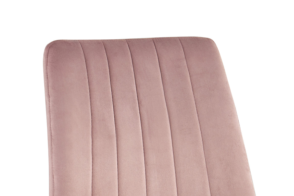Chaise Willis Velours Rose
