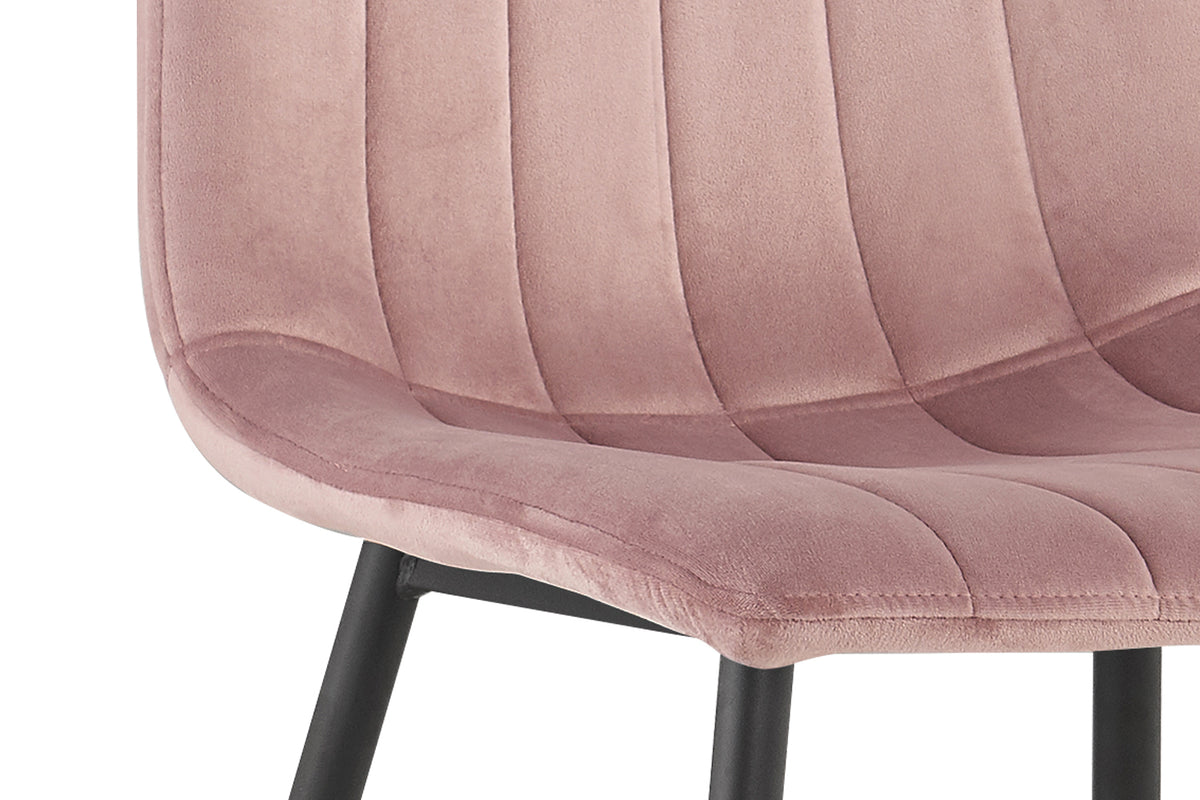 Chaise Willis Velours Rose