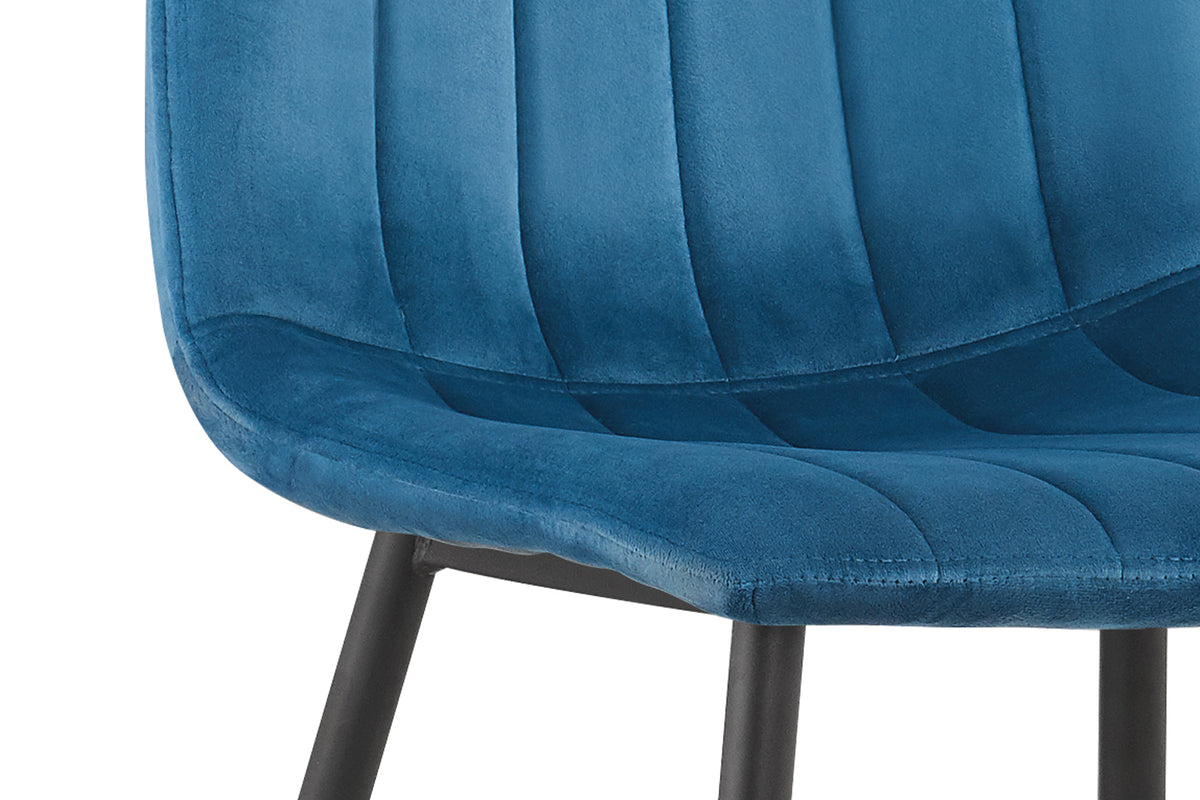 Chaise Willis Velours Bleu