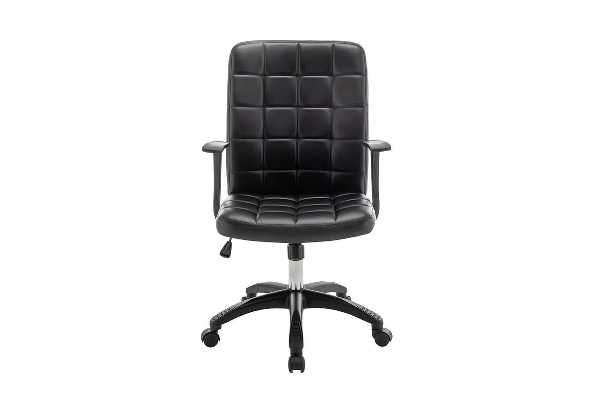 Chaise de bureau Luka similicuir Noir