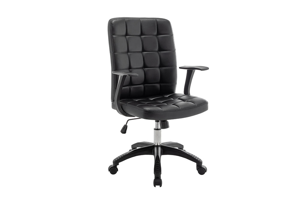 Chaise de bureau Luka similicuir Noir