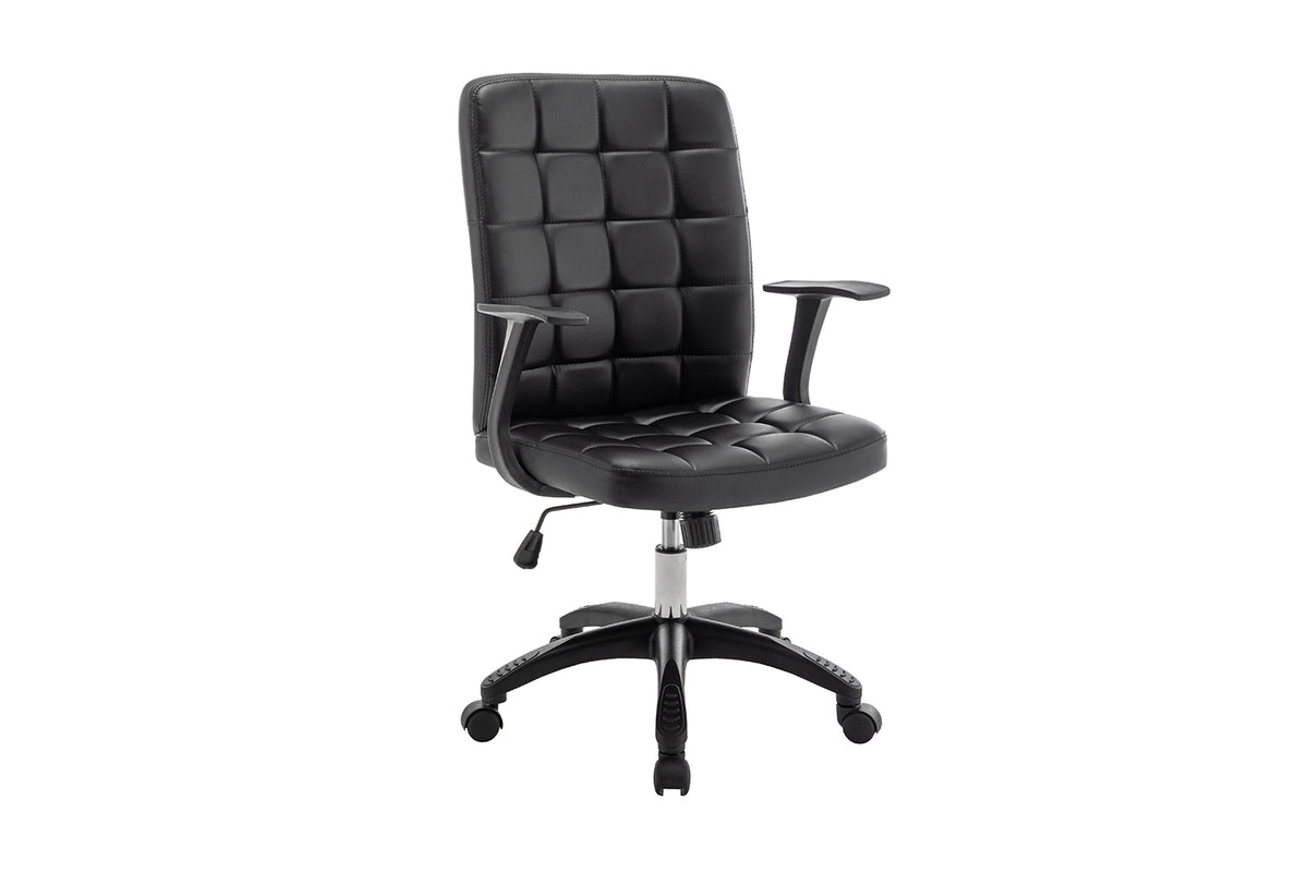 Chaise de bureau Luka similicuir Noir