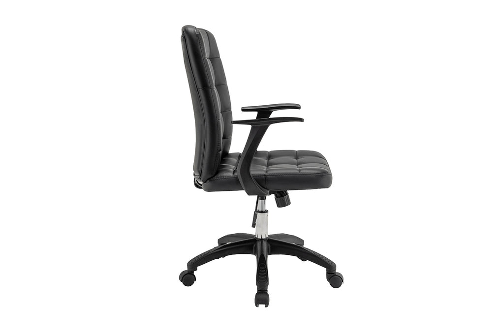 Chaise de bureau Luka similicuir Noir