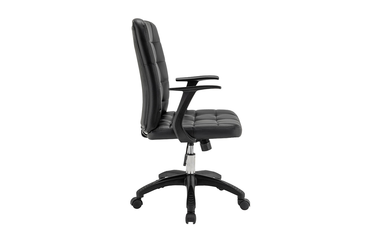 Chaise de bureau Luka similicuir Noir