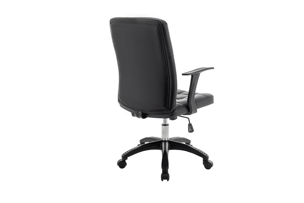 Chaise de bureau Luka similicuir Noir