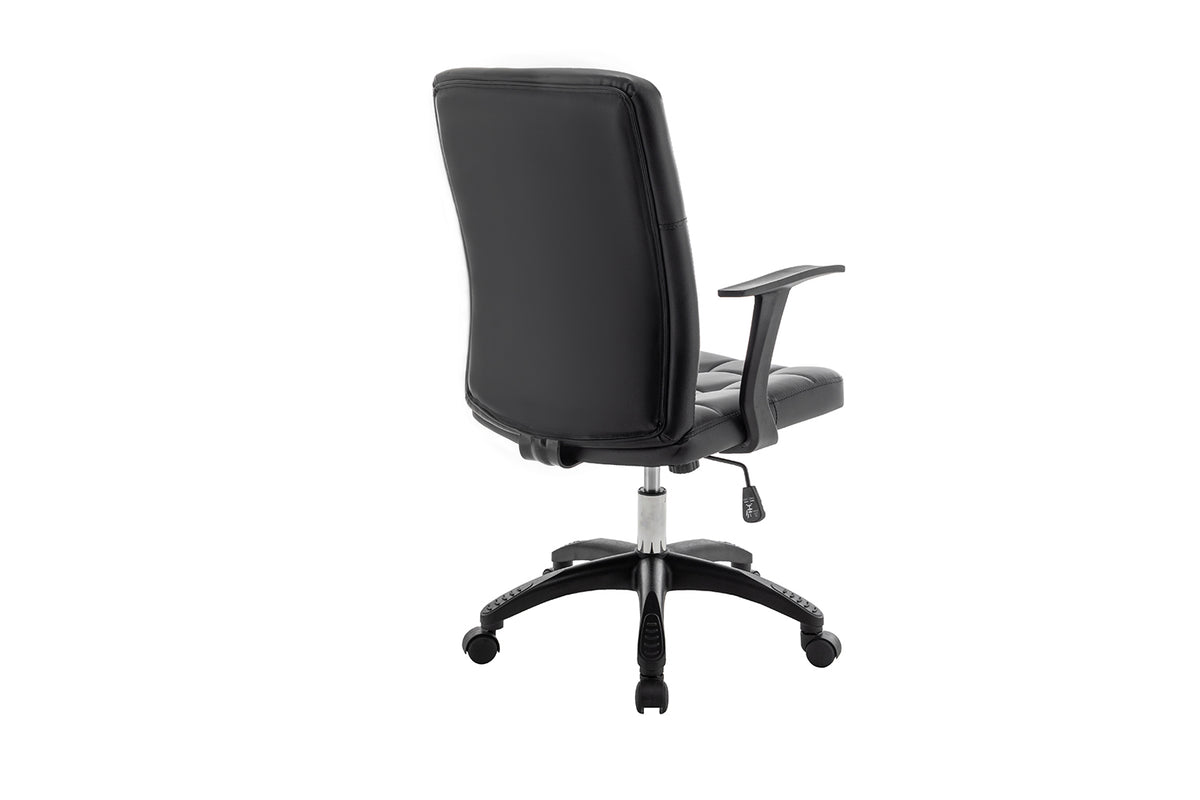 Chaise de bureau Luka similicuir Noir