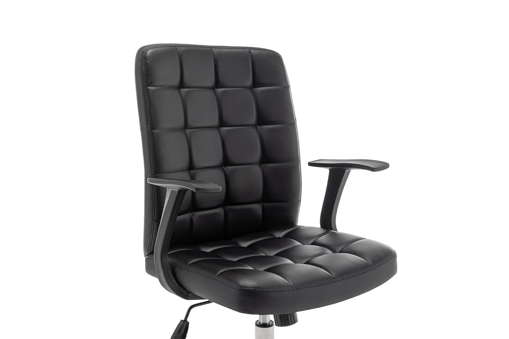 Chaise de bureau Luka similicuir Noir