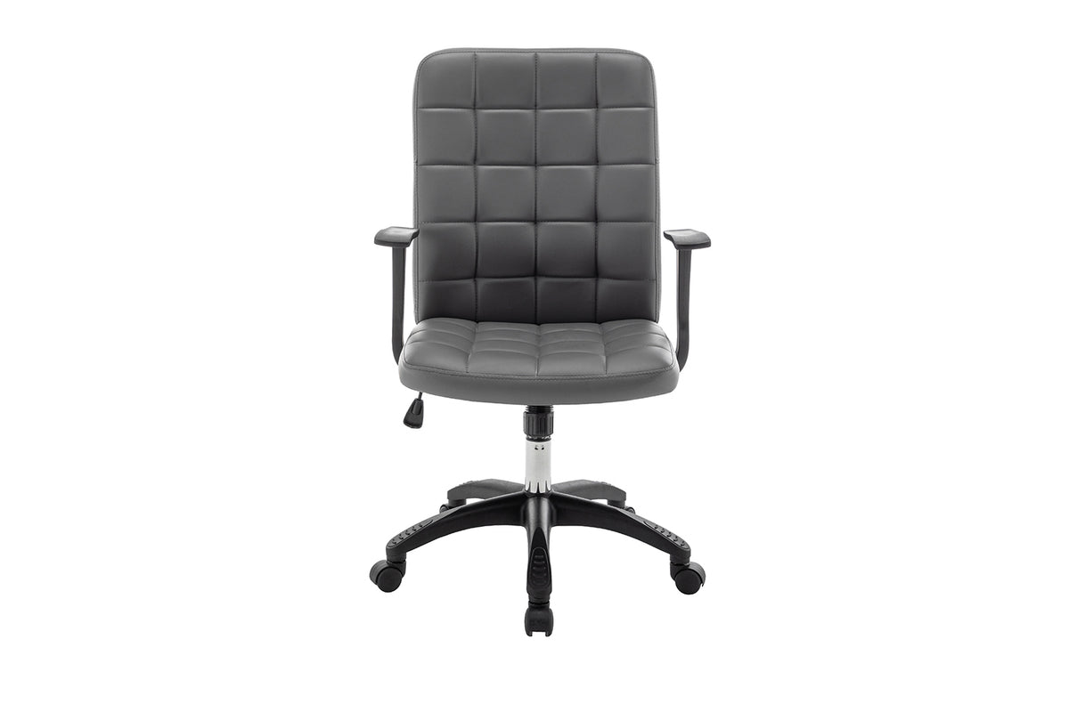 Chaise de bureau Luka similicuir Gris