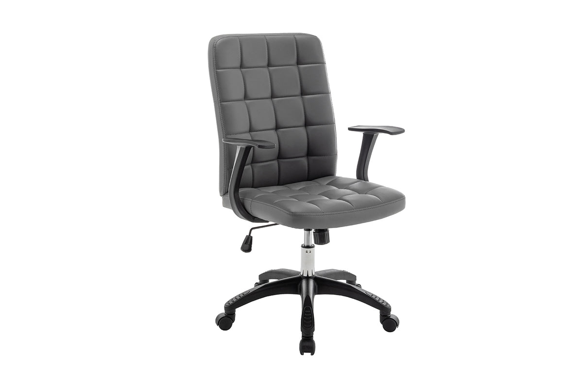 Chaise de bureau Luka similicuir Gris