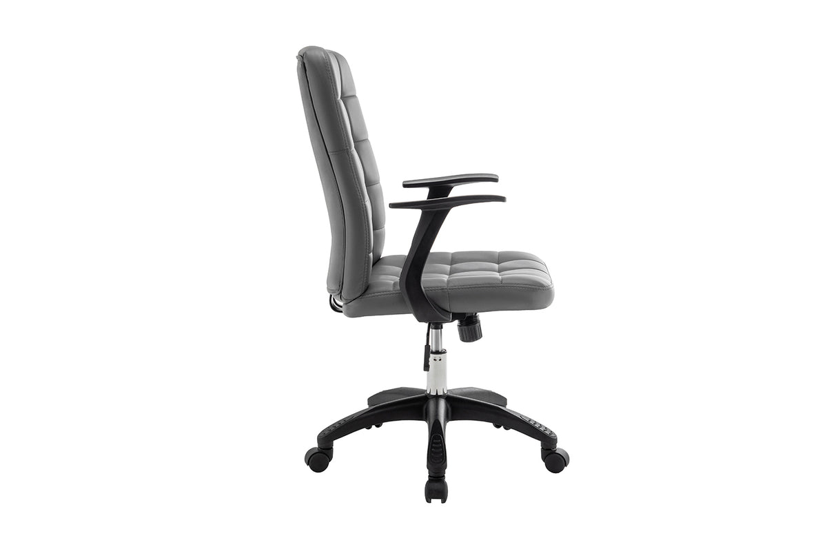 Chaise de bureau Luka similicuir Gris