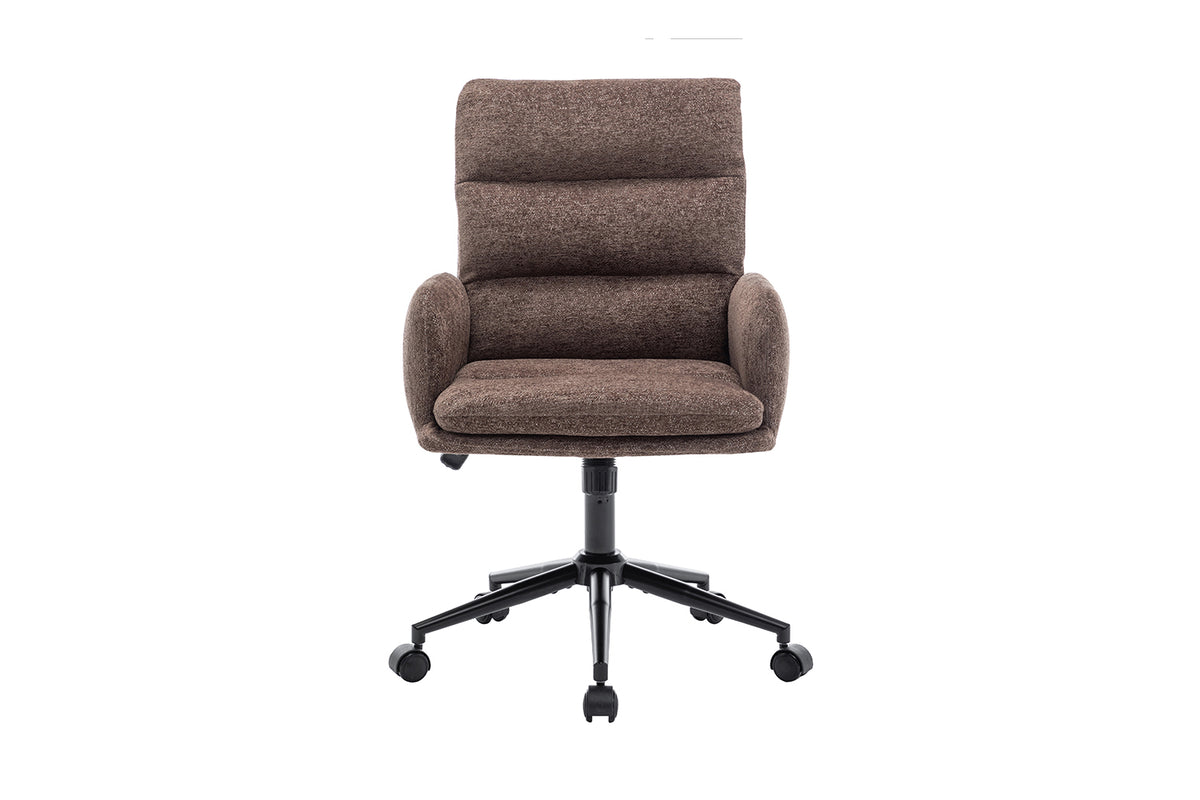 Chaise de bureau Aimé Tissu Brun