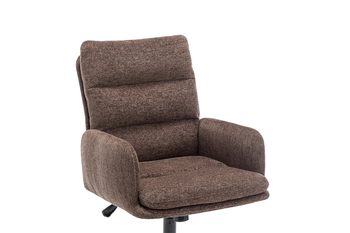 Chaise de bureau Aimé Tissu Brun