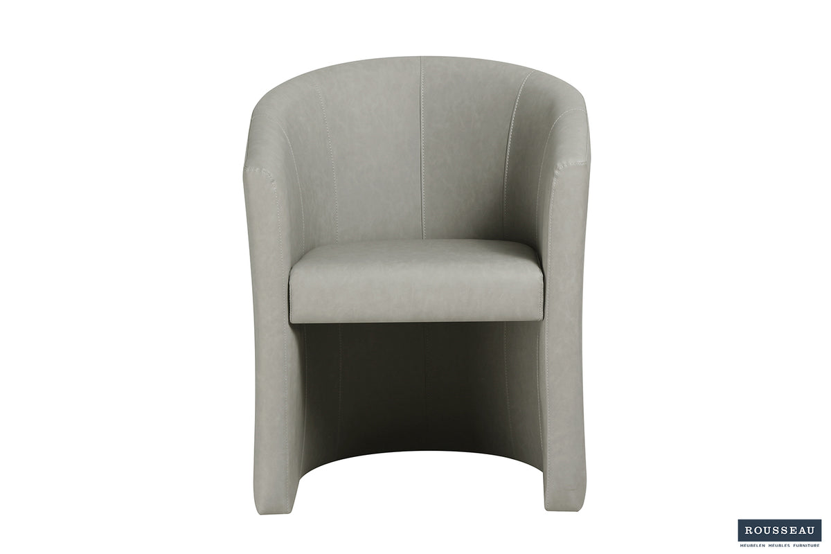 Fauteuil Charlie Vintage similicuir Gris clair